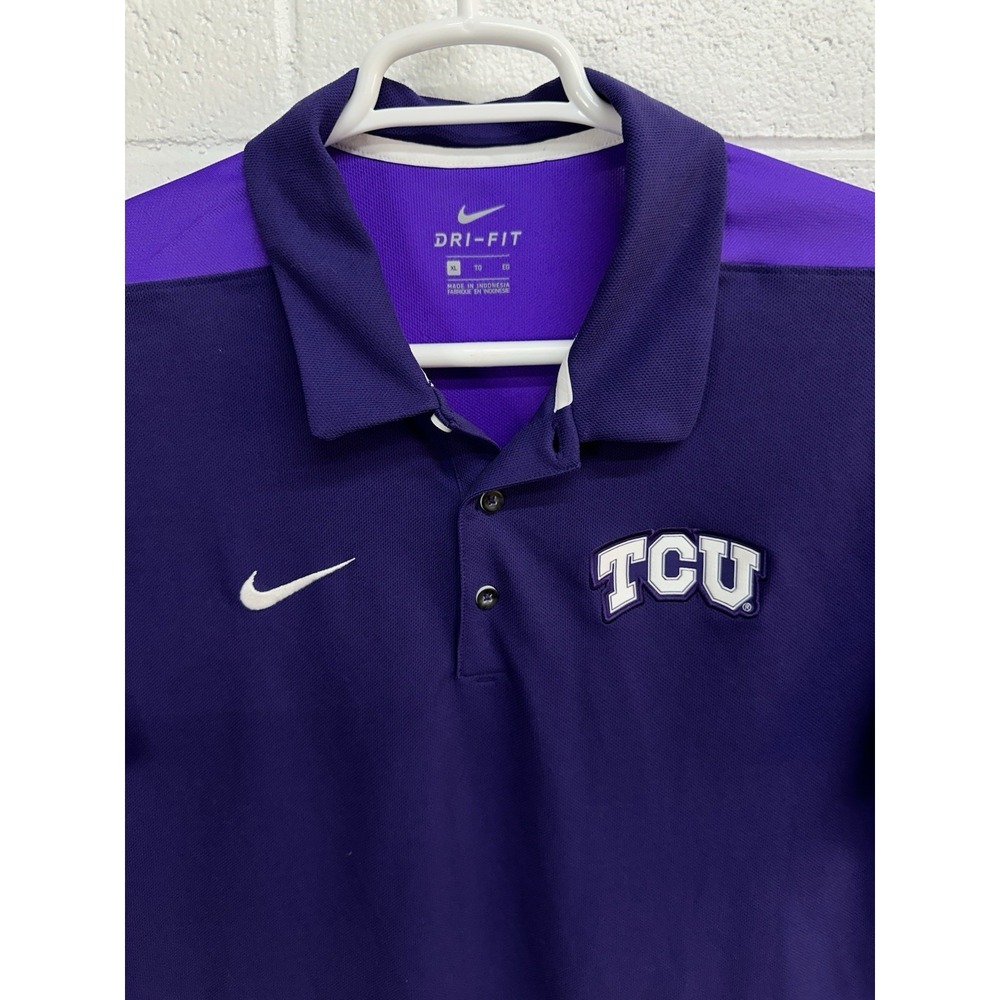 Nike Polo Shirt Purple TCU‎ Horned Frogs Sideline / Mens XL